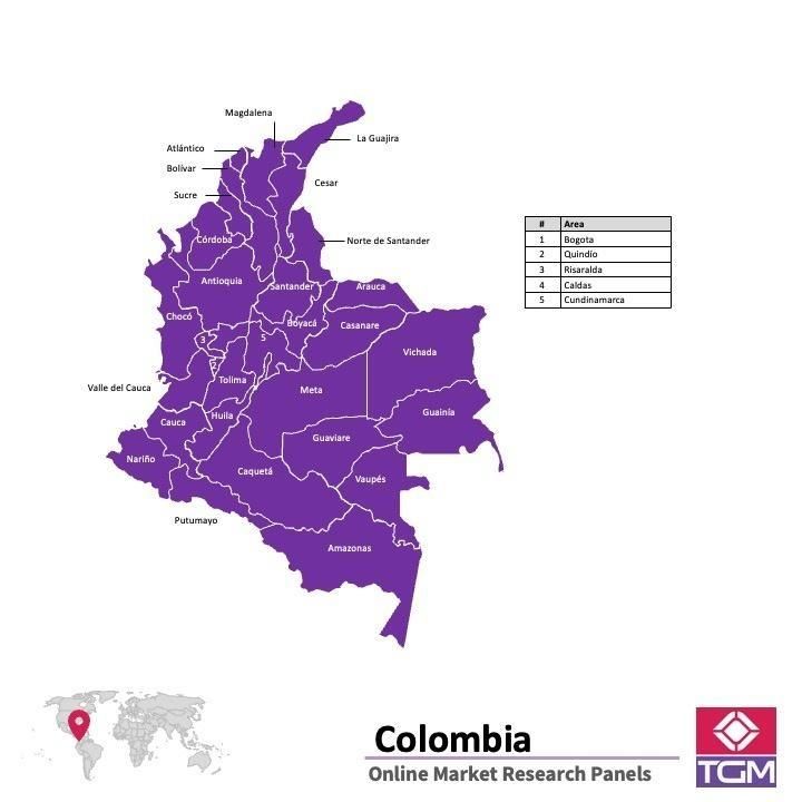 Panel badawczy online w Kolumbii |  Badania rynku w Kolumbii